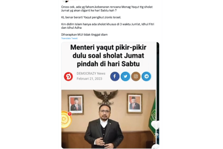 Shalat Jum'at Pindah ke Sabtu, Hoak Sering Muncul Bukti Lemahnya Rakyat atau Aparat?