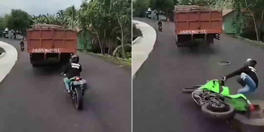 Heboh! Gara Gara Ban Truk Lepas, Seorang Pemotor Terjatuh, Tips Berkendara yang Baik