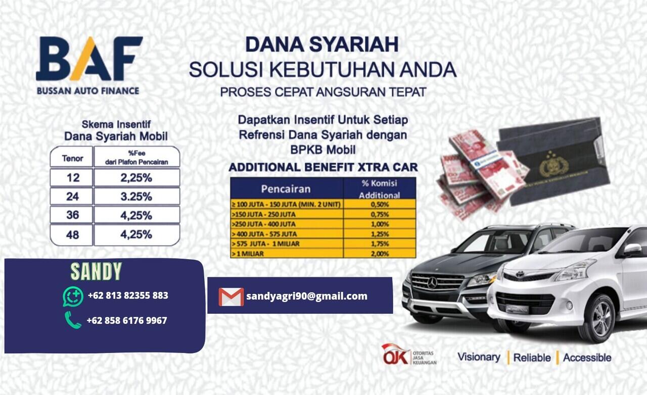 Butuh modal usaha gan? Cukup Gadai BPKB di Bussan Auto Finance Syariah gan..