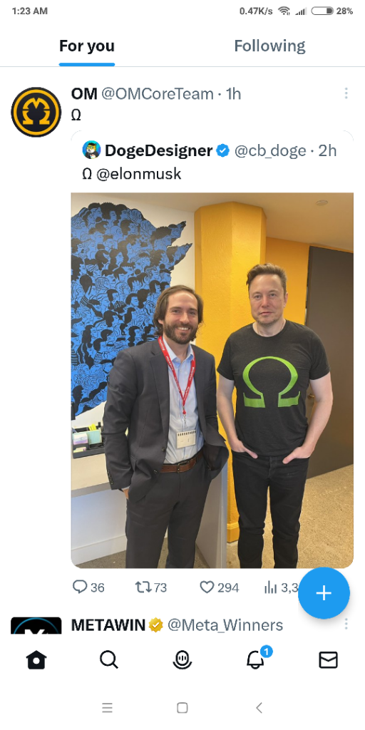 Elon Musk Tweet for Omega Network