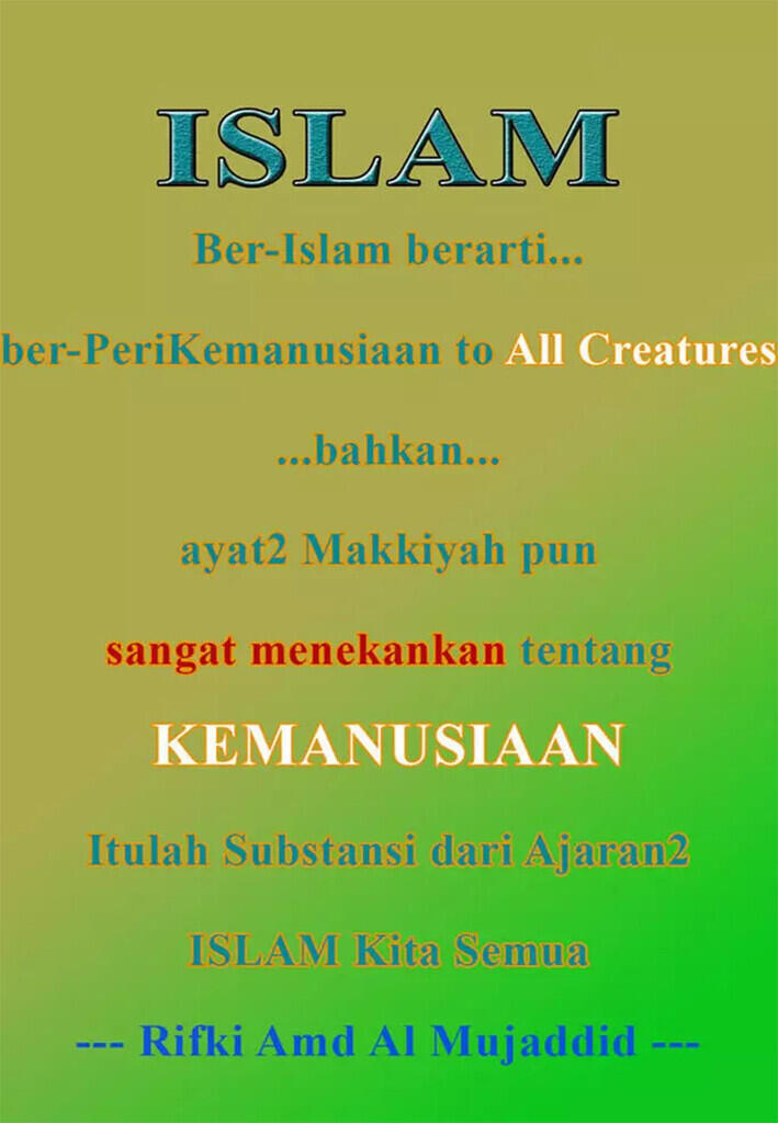 (RFK Photoshop/Graphic Muhasabah) Inilah 5 Sifat-Sifat Agama Islam Kita Semuanya