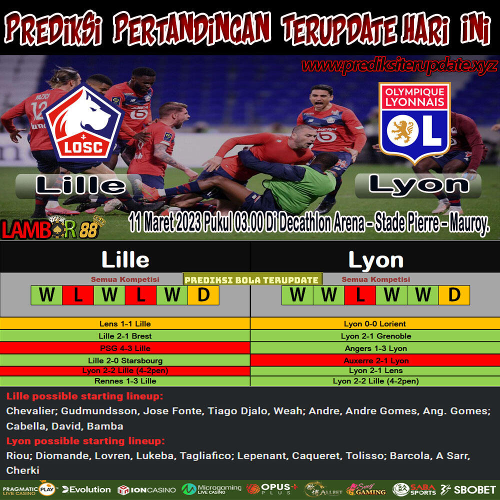 Prediksi Liga One : Lille FC vs Lyon FC