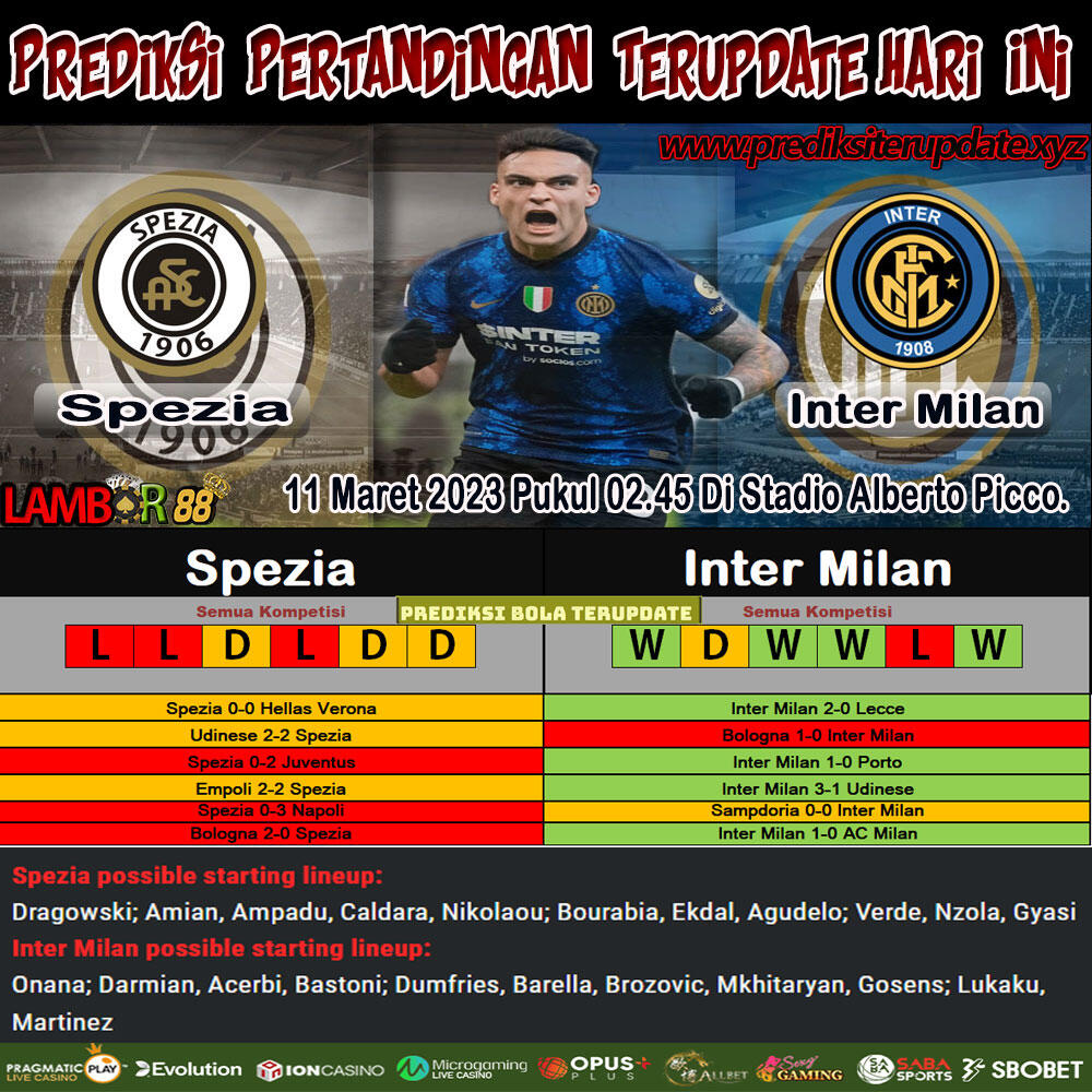 Prediksi Liga Italy : Spezia FC vs Inter Milan