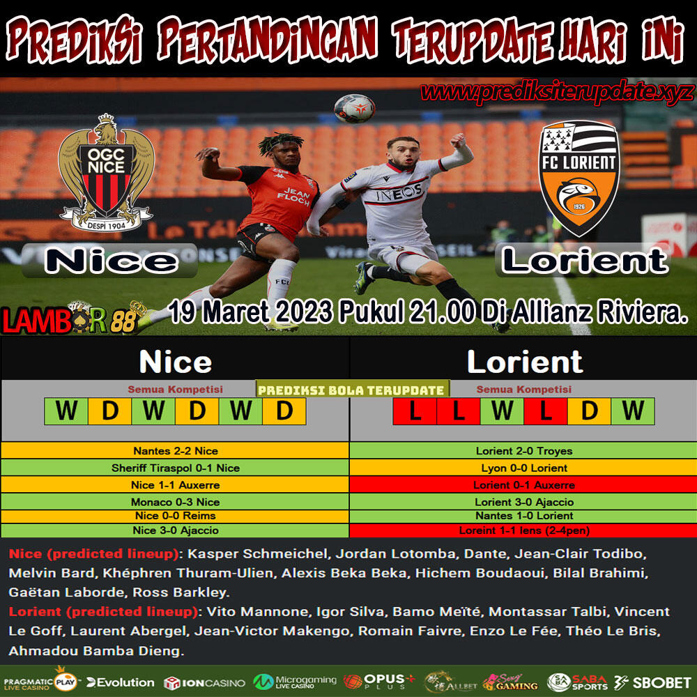 Prediksi Terupdate Liga Francis : Nice vs Lorient