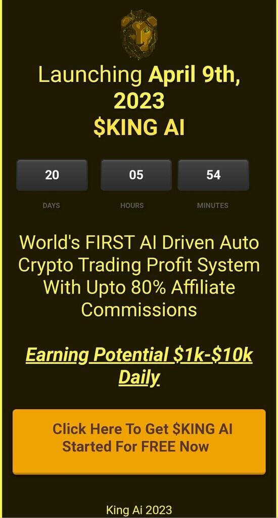 Wajib Daftar Dapatkan $KING Siap Listing 09 April 2023