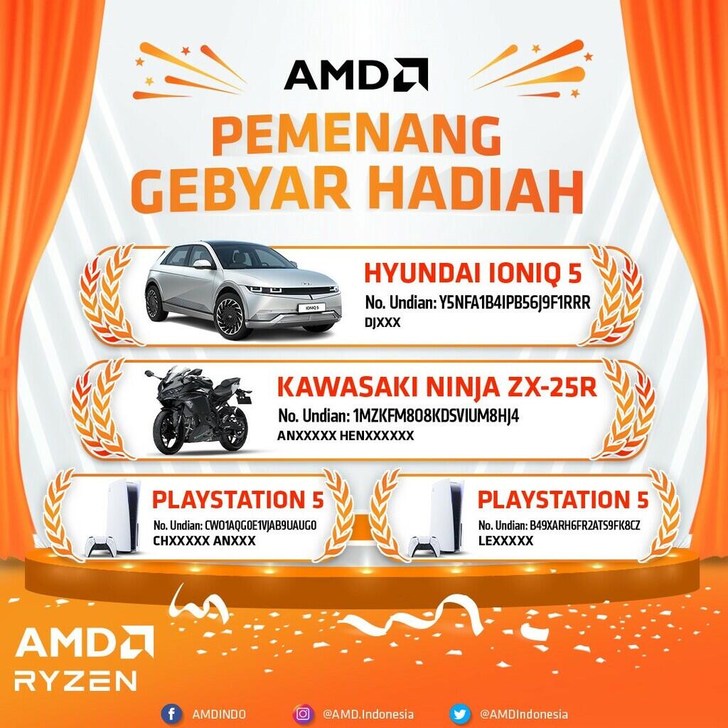 Ini Dia Pemenang Undian AMD Gebyar Hadiah!