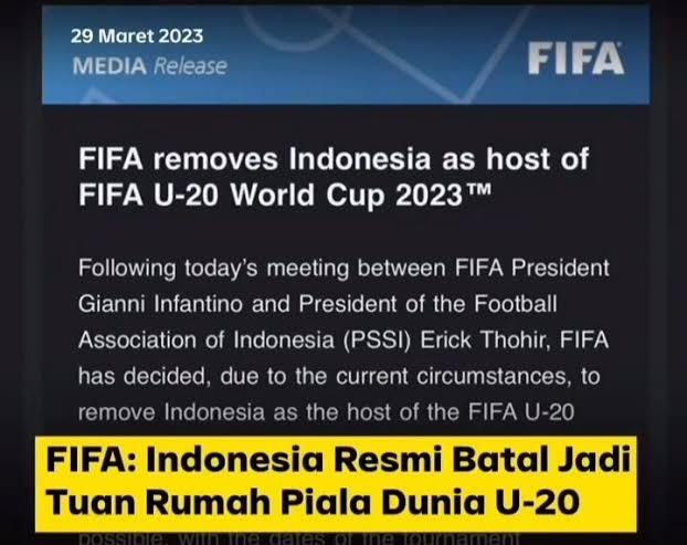 Resmi Piala Dunia U-20 Dibatalkan Di Indonesia, Ambil Hikmahnya Aja Gan!