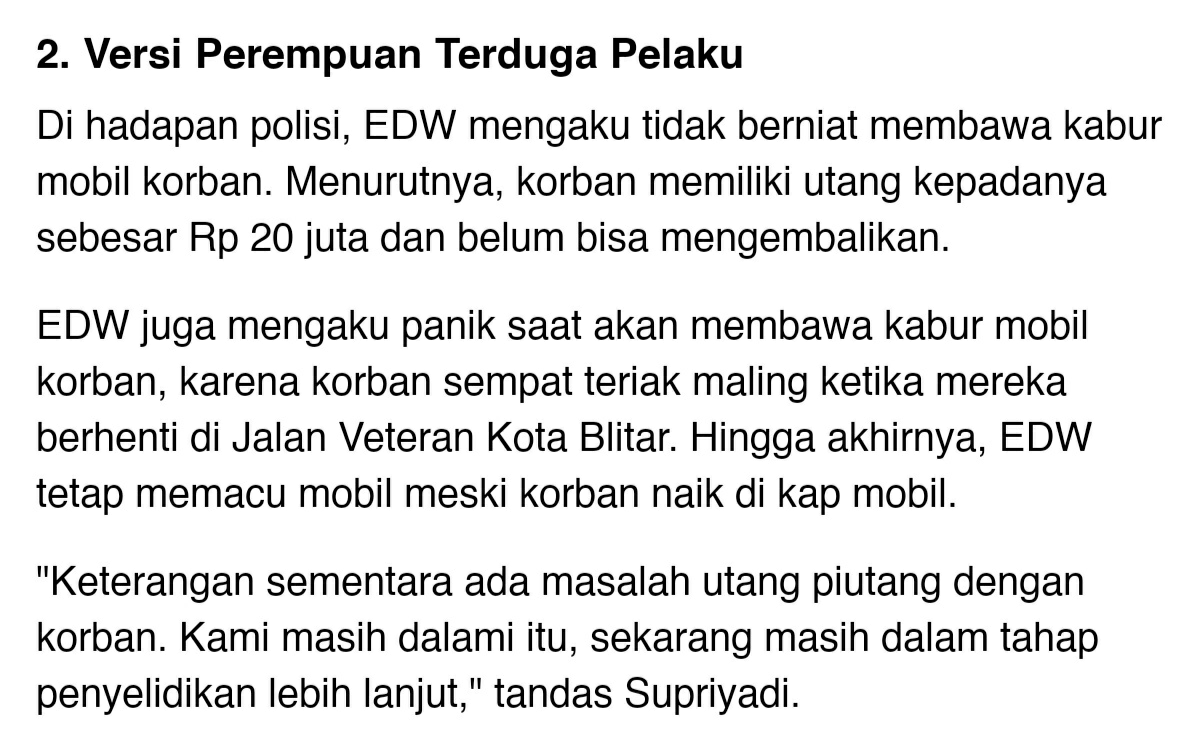 Pria Blitar Naik Kap Mobil Gagalkan Pencurian Kenal Pelaku di Aplikasi Kencan