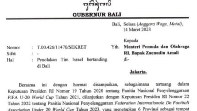 Gubernur Bali Tolak Israel di World Beach Games 2023, Warganet: Nanti Event Batal