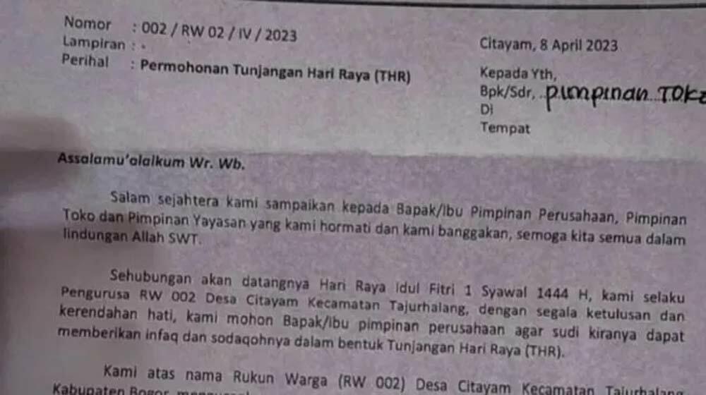 Ketua RW Minta THR ke Pemilik Toko Kaki Lima, Haruskah Dikasih?