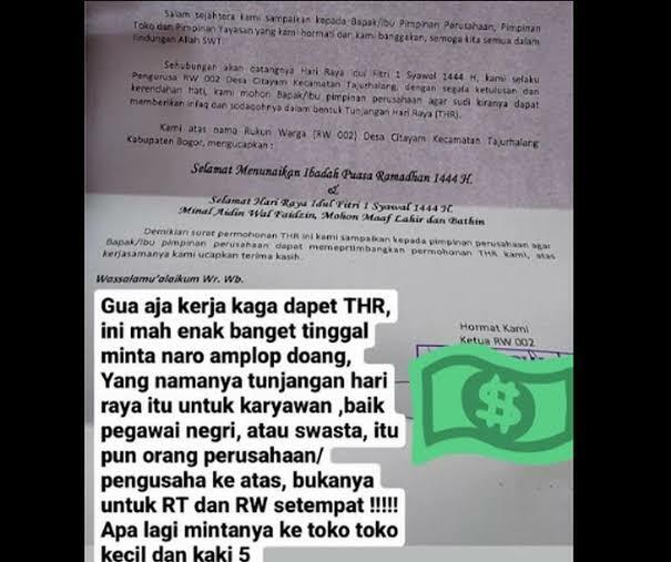 Ketua RW Minta THR ke Pemilik Toko Kaki Lima, Haruskah Dikasih?