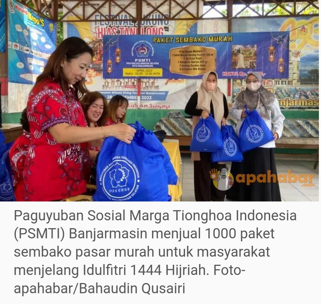 Marga Tionghoa Banjarmasin Jual 1.000 Sembako Murah Jelang Idulfitri