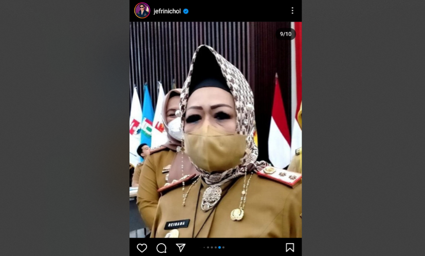 Kepala Dinkes Lampung Reihana 'Mejeng' di Akun Instagram Aktor Jefri Nichol