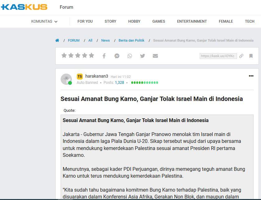 Berita Ganjar per 23 Maret 2023 bukan lah Berita Lawas !!! Kenapa di-banned ???