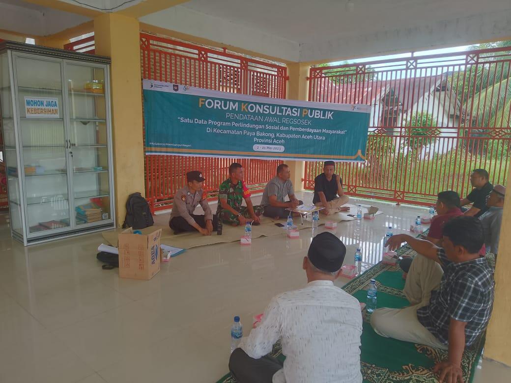Polsek Paya Bakong Dampingi FKP Lakukan Pendataan Awal Regsosek