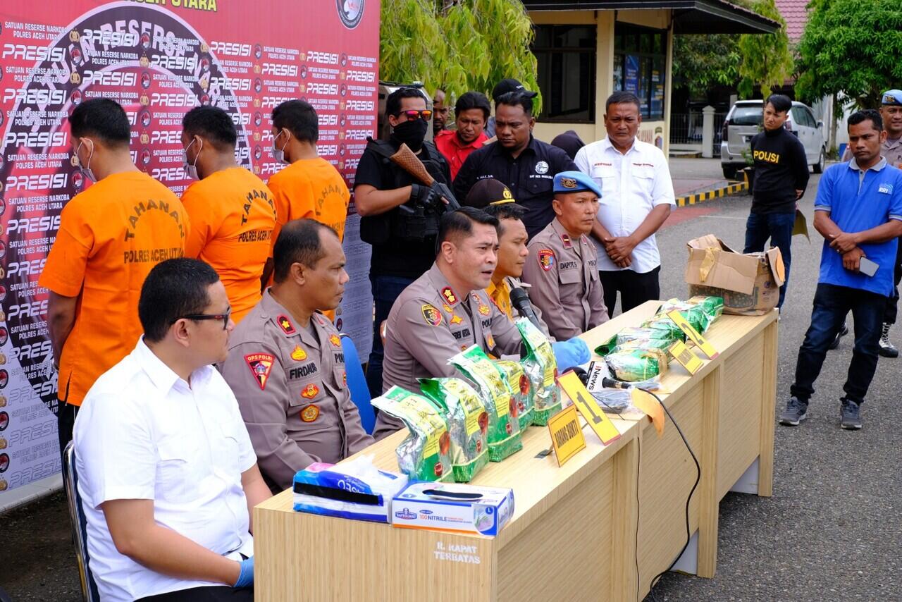 Polres Aceh Utara Ungkap Kasus 12 Kg Sabu