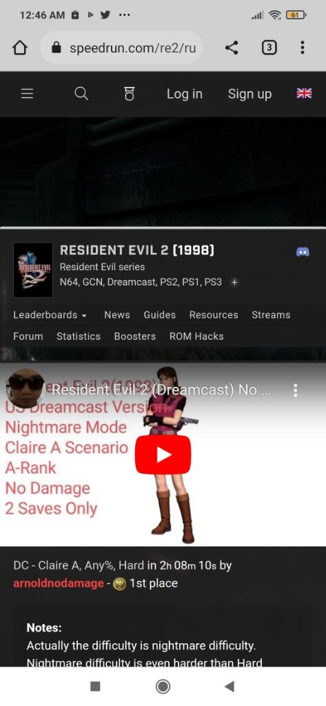 Resident Evil 2(Dreamcast) Tanpa Damage/Dapet Rank A/Skenario Claire A/Nightmare mode