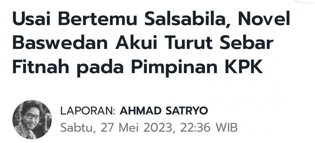 Datangi Novel, Salsabila: Berjuang untuk KPK Jgn Pakai Isu Rendahan, Apalagi Fitnah