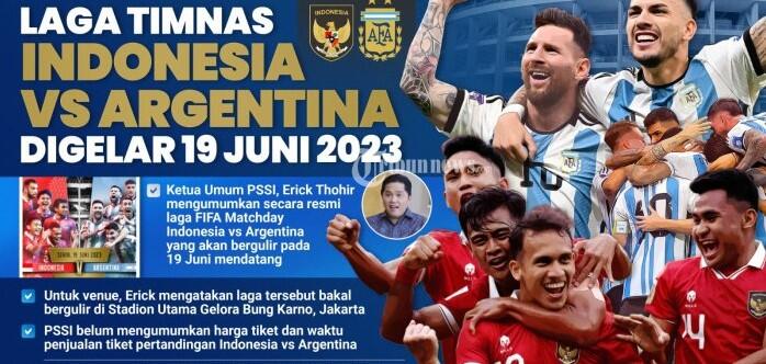 Informasi Tiket Timnas Indonesia vs Argentina Diumumkan Senin Pekan Depan