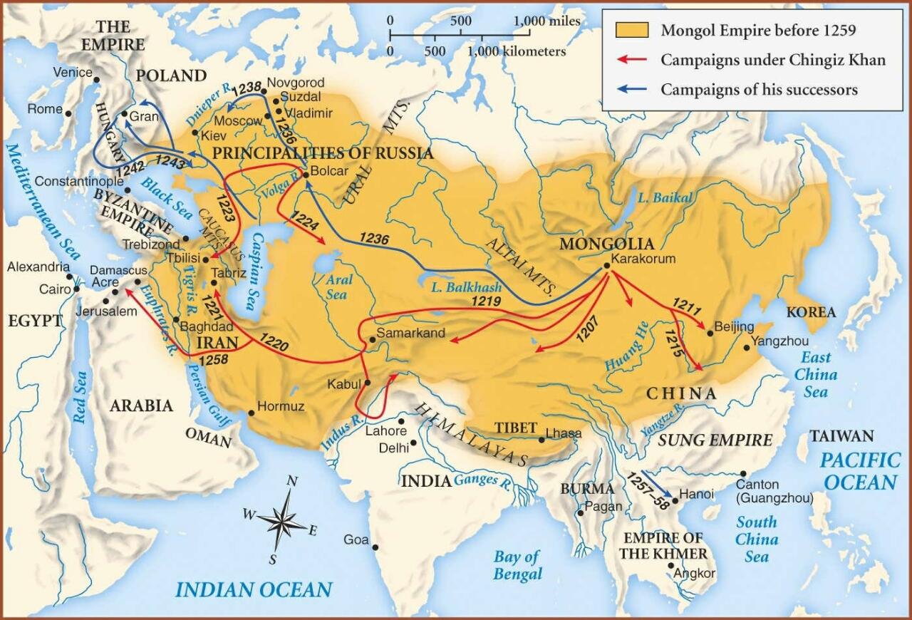 Kekuatan Penuh Kekaisaran Mongol Vs Koalisi Arab dan Kerajaan di Eropa, Siapa Menang?