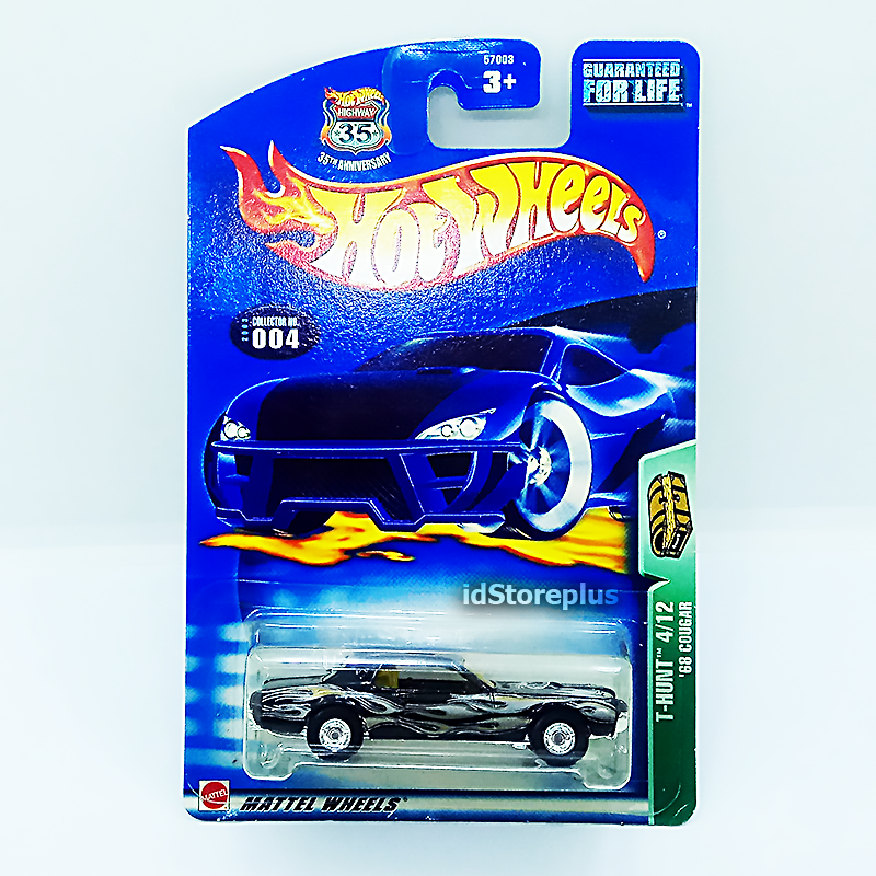 Koleksi Diecast Hot Wheels 68 Cougar T-HUNT 4/12 Collector No 004 BAN KARET