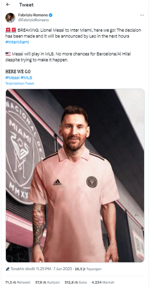 Breaking News : Lionel Messi Resmi Berlabuh Inter Miami,