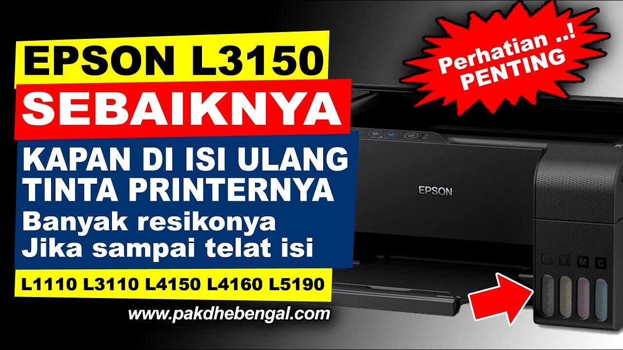 Cara Mengisi Tinta Printer Epson L1110 | Cara Refill Tinta Printer ...