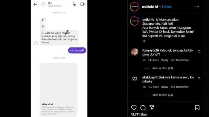 Hati-hati! Beredar Hoax Link Video Dewasa via DM Instagram! Jangan Diklik!