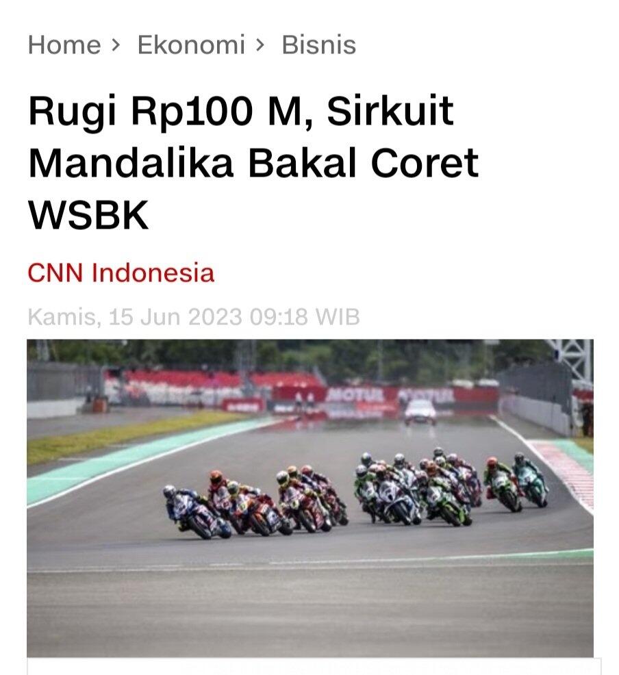 Mau Hapus WSBK, InJourney Dinilai Tak Bisa Wujudkan Visi Presiden Jokowi