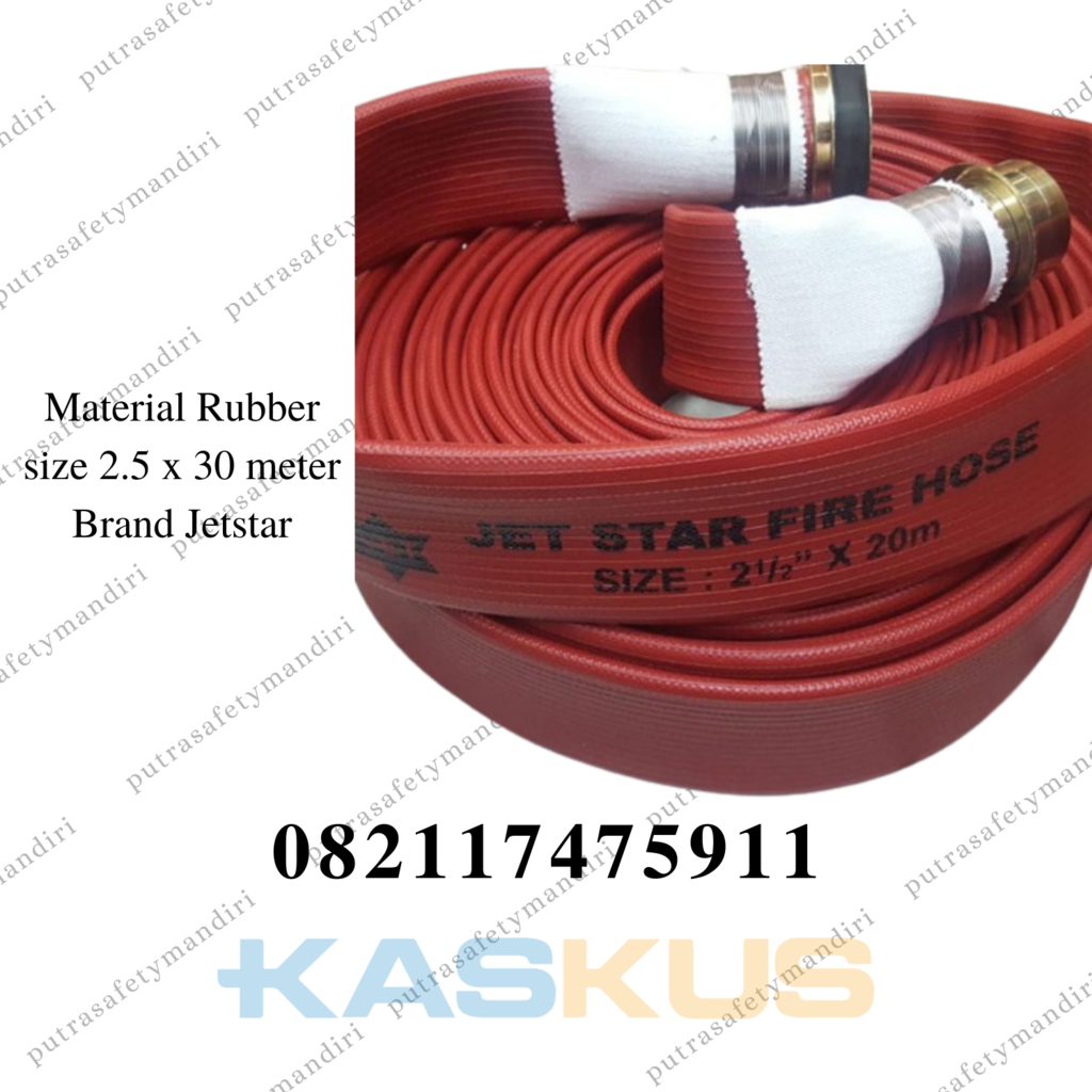 FIRE HOSE JETSTAR RUBBER 2.5 INCH 30 METER SELANG PEMADAM COUPLING ...