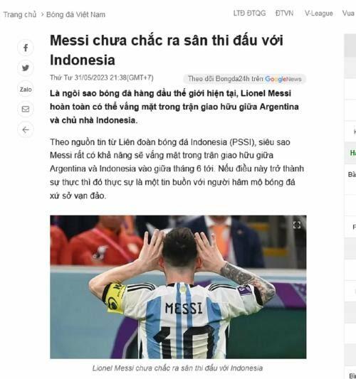 Messi Tak Datang ke Indonesia, Media Vietnam Nyinyir, Netizen Malaysia Sujud Syukur!