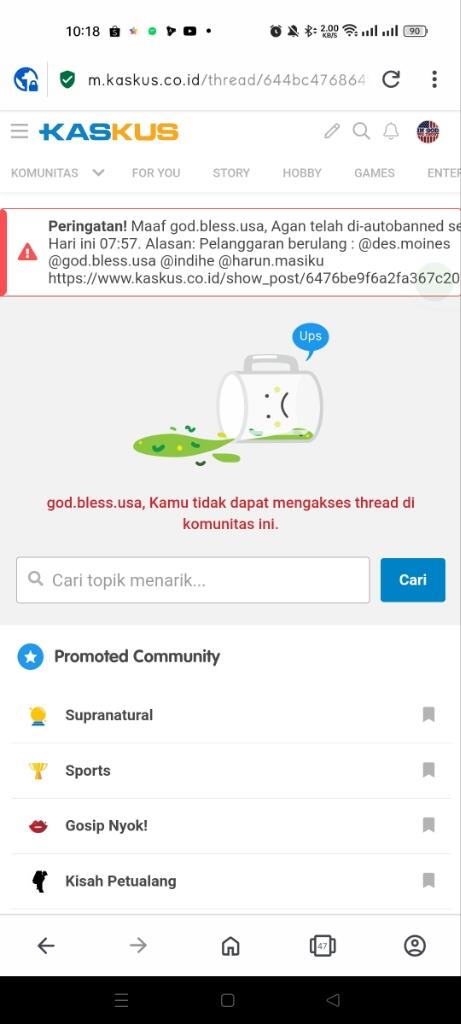 Dibanned Atas Dasar Kebencian, Bukan Karena Kesalahan