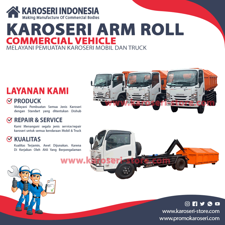 Harga Pembuatan Karoseri Arm Roll (Truk Angkutan Sampah) || Karoseri Bekasi