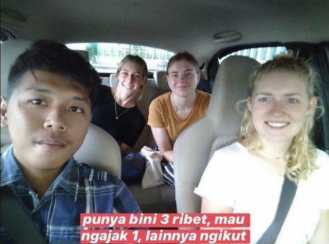 Menang Banyak! 11 Potret Kegembiraan Driver Ojol Bawa Bule Cantik, Beruntung Banget