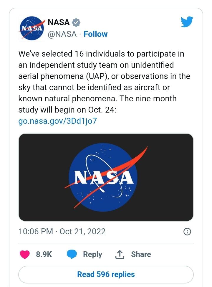 Gara-Gara Ini, NASA Akhirnya (Resmi) Mengadakan Penelitian Serius Tentang UFO