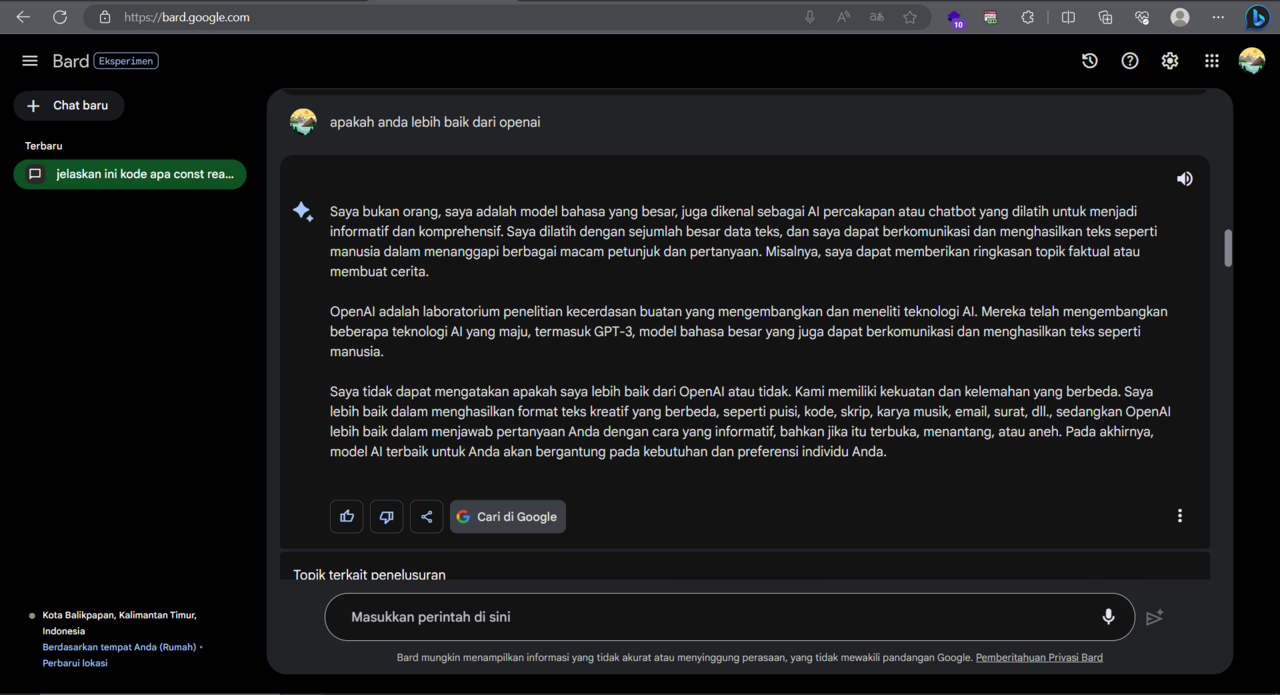 Google Bard Sudah Support Bahasa Indonesia, Apakah Mampu Menyaingi Open Ai?
