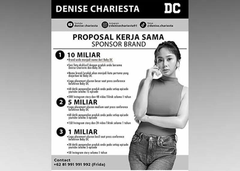 Usai Open Donasi, Kini Denise Chariesta Tawarkan Kerja Sama Brand Untuk Nama Anaknya!