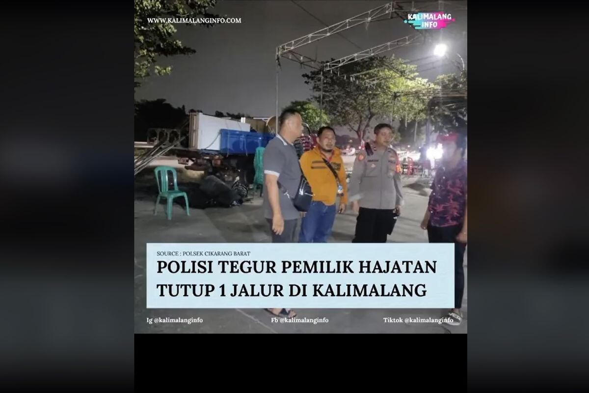 Hajatan di Kalimalang Pakai Jalan Umum, Bikin Macet Panjang

