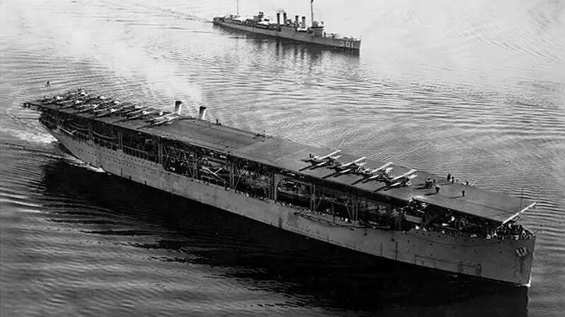 Apocalypse World War 2: Tenggelamnya Kapal Induk Pertama AS, USS Langley di Cilacap!