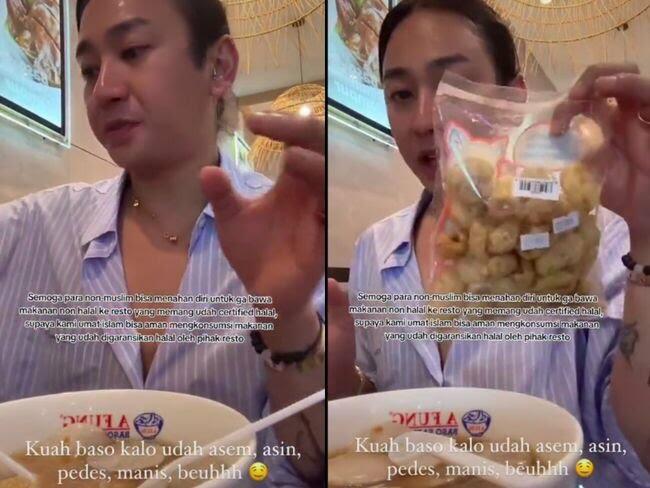 Makan Bakso Afung Pakai Kerupuk Babi, Jovi Adhiguna Dihujat Netizen! Wajarkah?