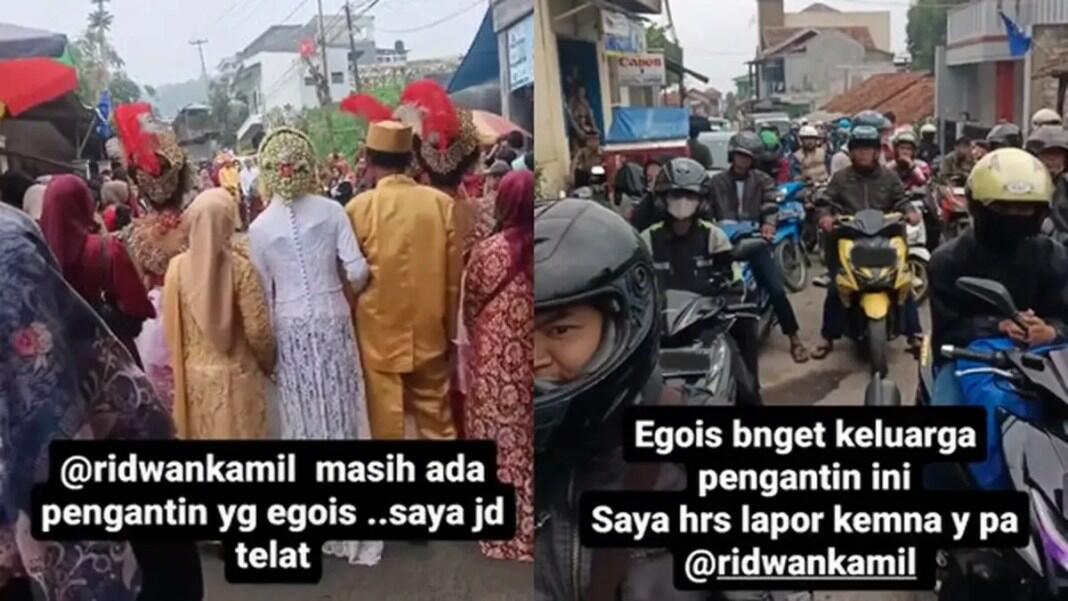 Egois! Pesta Pernikahan di Tengah Jalan Sebabkan Kemacetan Panjang!