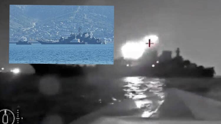 Diserang Drone Laut Ukraina, LST Ropucha Class Milik Rusia Dipaksa Miring