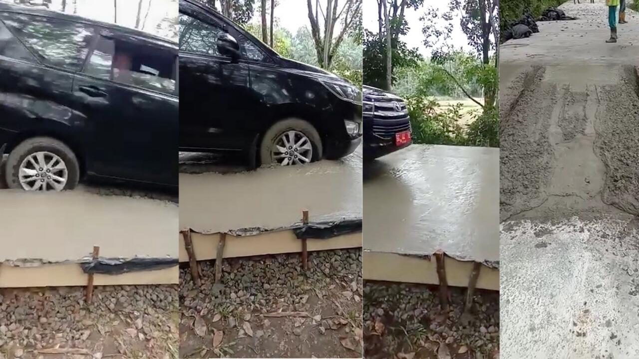 Heboh Video Mobil Plat Merah Lubuklinggau Terobos Jalan Cor Basah, Ini Alasannya!