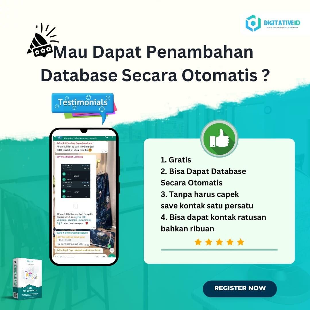 Dapatkan Penambahan Database WA Otomatis Secara Gratis, Mau ?
