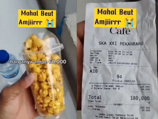 Pria Ini Ngeluh Beli Popcorn dan Air Mineral Sampai 60 Ribu di Bioskop! Worth It Kah?