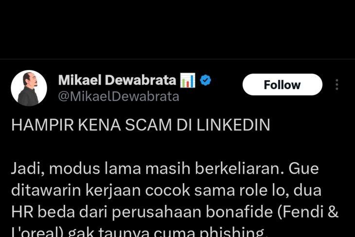 Waspada! Linkedin pun dipakai untuk penipuan