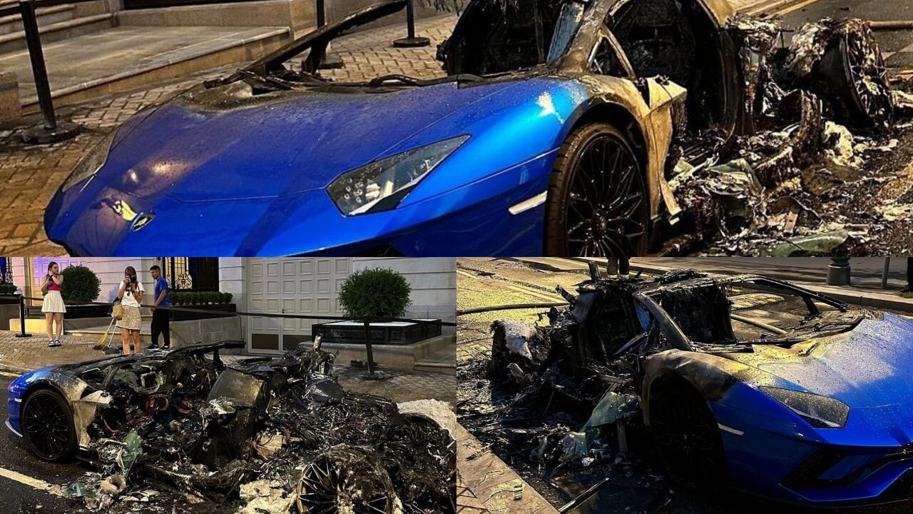 Lamborghini Aventador S Sewaan Terbakar di Moskow di Malam Minggu, Pengemudi Selamat