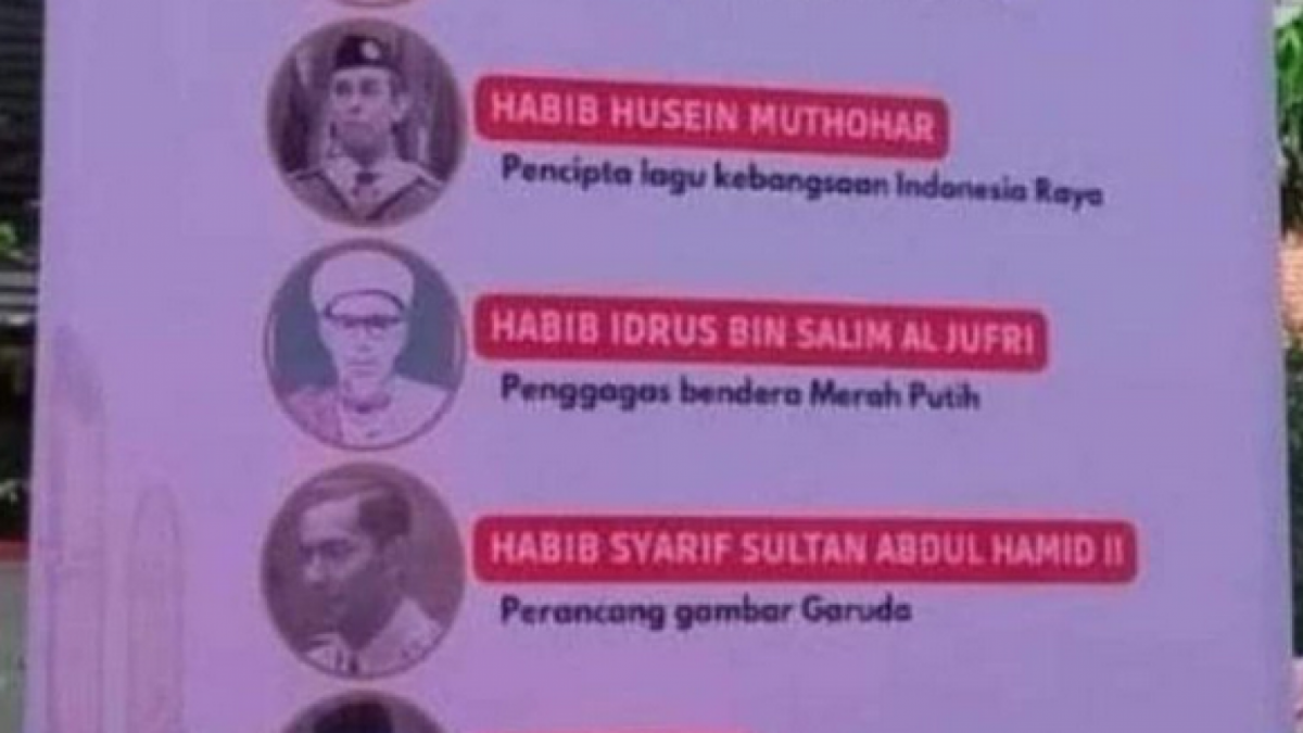 Viral Spanduk Bertuliskan Habib Husein Muthohar Pencipta Lagu Indonesia Raya..