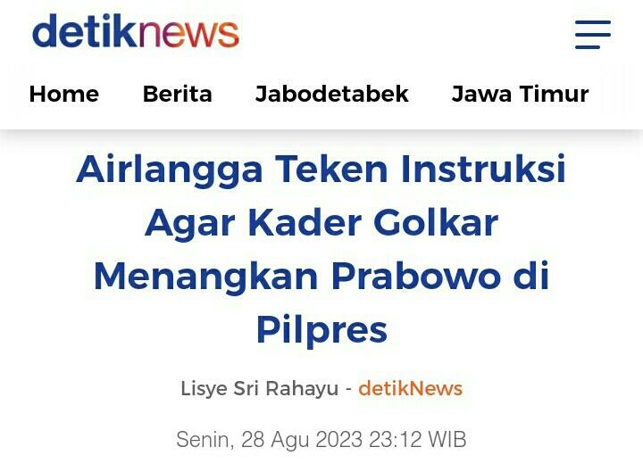 Golkar Minta Kader Menangkan Prabowo Subianto di Jabar