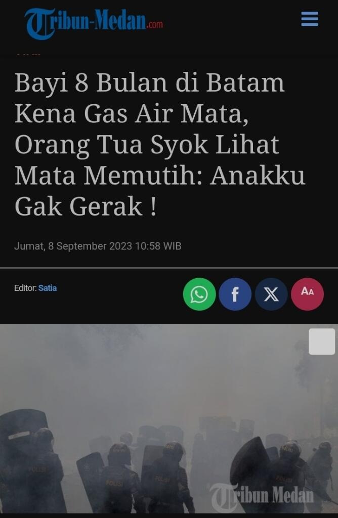 Polisi Sebut Anak Sekolah Rempang Kena Gas Air Mata yang Tertiup Angin